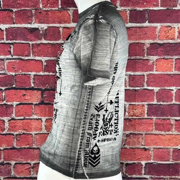 Affliction Men's Short Sleeve Graphic T-shirt -Gray/Black -Various Sizes- NWT - Picture 7 of 13